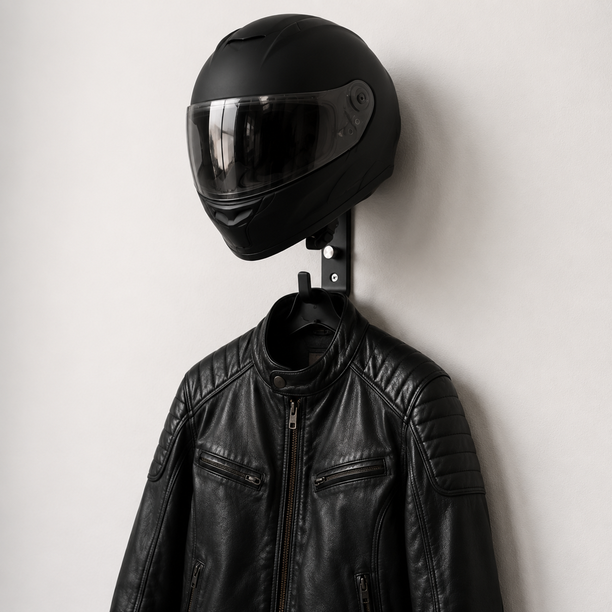 Wall Mounted Helmet + keys and Jacket Holder