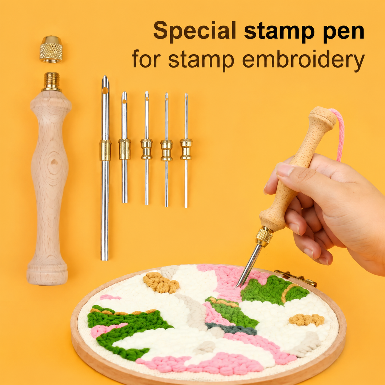 Wooden Handle Embroidery Pen Punch Needle