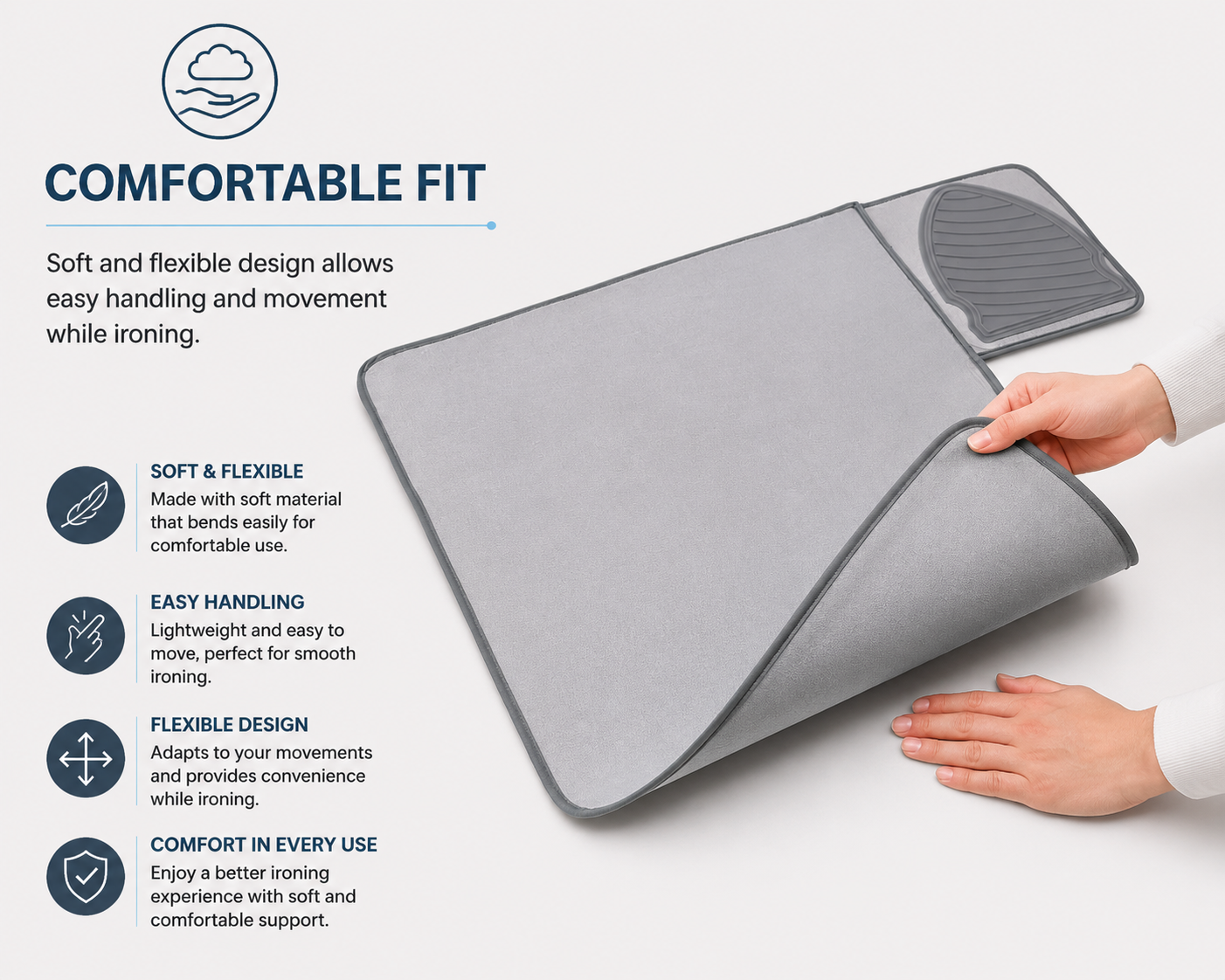 Cotton Silicone Ironing Mat with Iron Rest