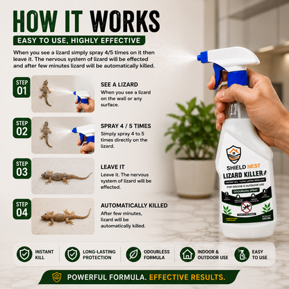 Lizard Killer – Odourless Instant Kill & Long-Lasting Repellent Spray
