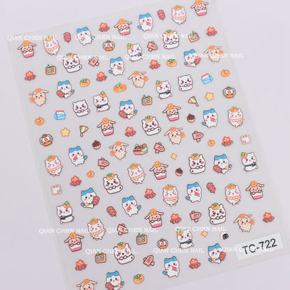 Re-Usable 3D Fancy nail stickers