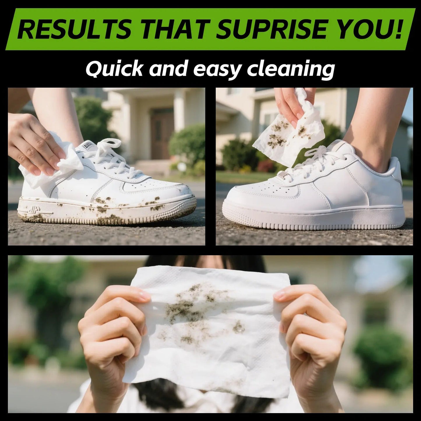 4-Piece Sneaker Cleaning Kit with Foam Cleaner, Brush, Towel & Wipe