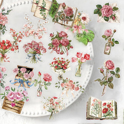 Aesthetic Floral & Alphabet Sticker Pack
