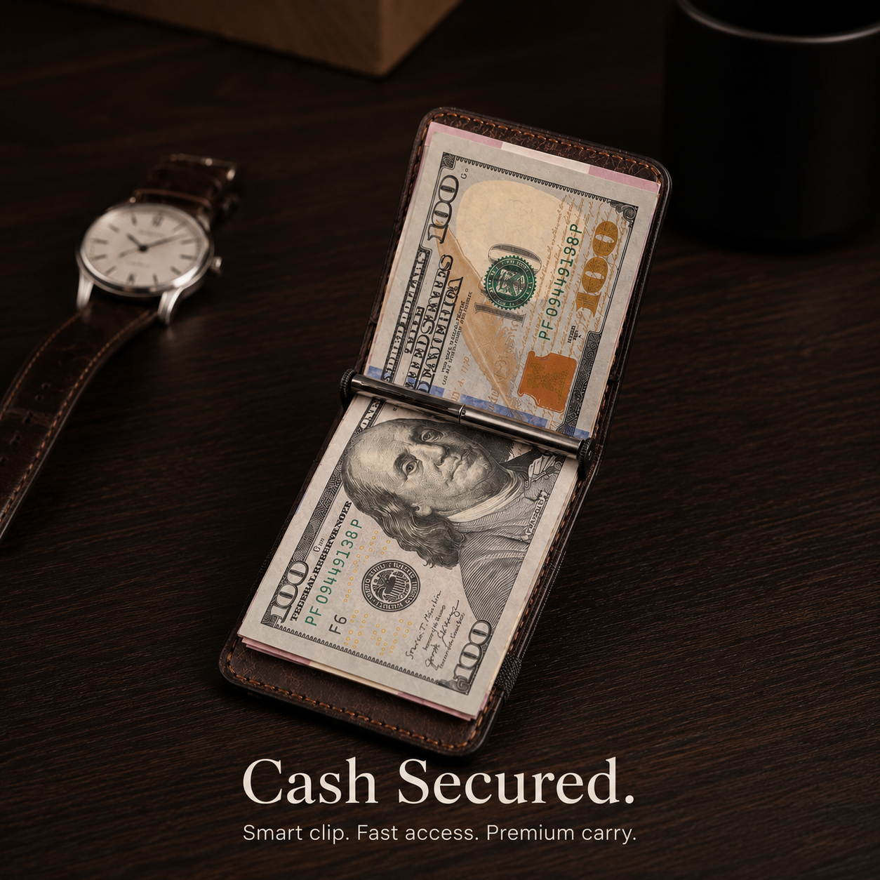Cash Hook Leather Wallet