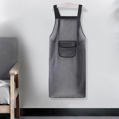 Transparent Waterproof Kitchen Apron With Towel + Pocket