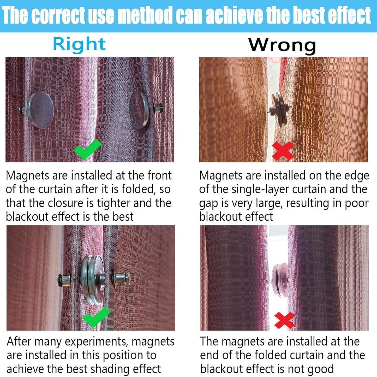 Magnetic Curtain Clips with Tacks