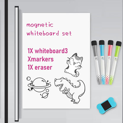 Magnetic Dry‑Erase Refrigerator Whiteboard Set