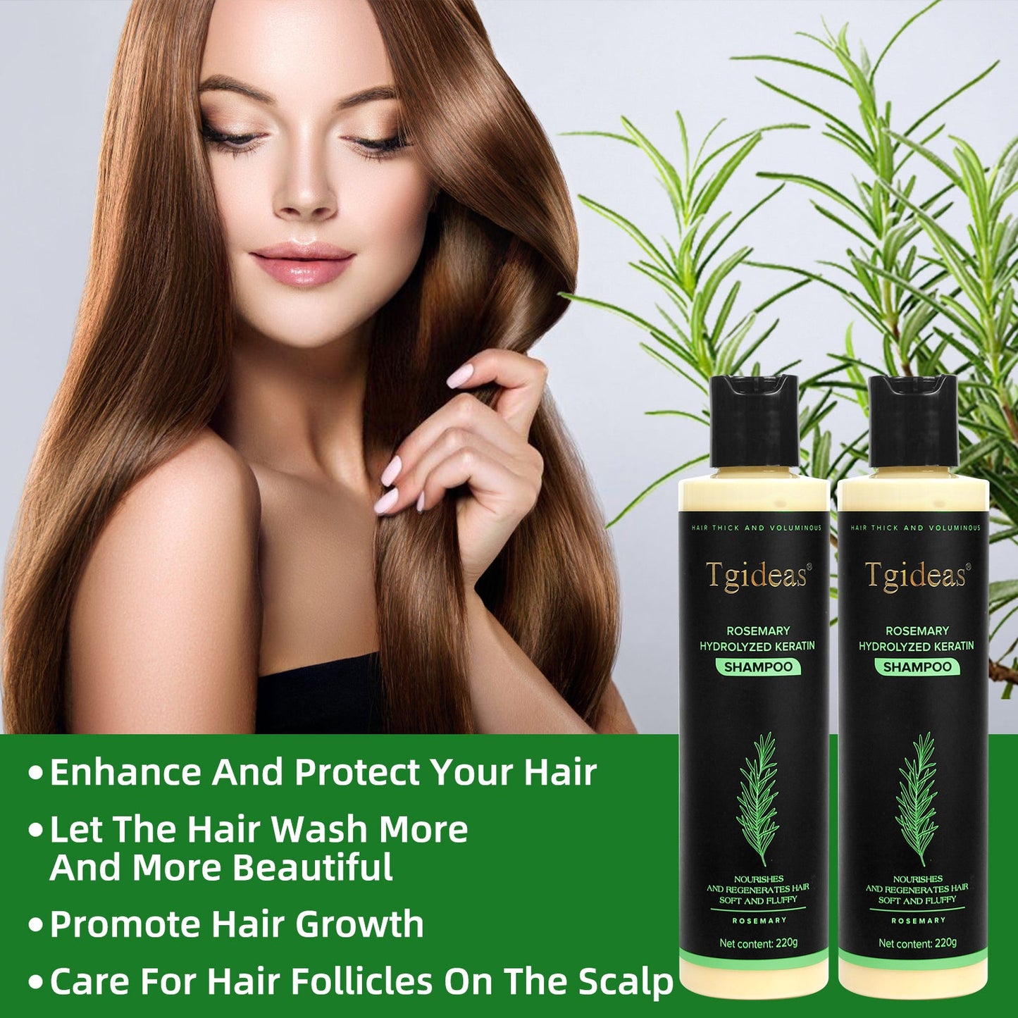 Tgideas® Rosemary Shampoo | Hair Growth & Anti-Dandruff Scalp Treatment