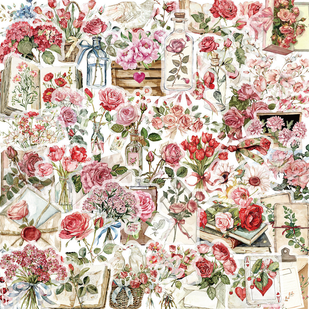 Aesthetic Floral & Alphabet Sticker Pack