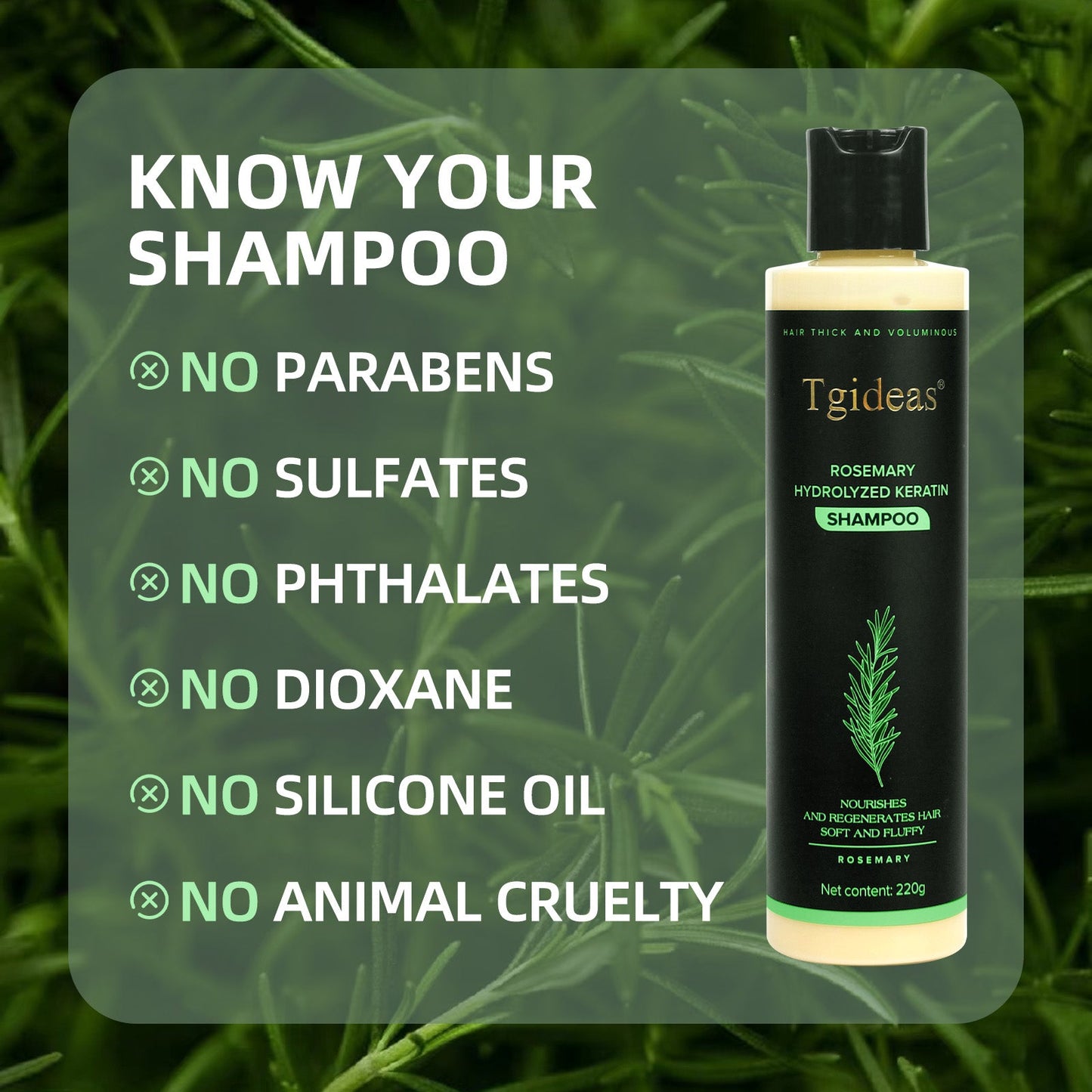Tgideas® Rosemary Shampoo | Hair Growth & Anti-Dandruff Scalp Treatment
