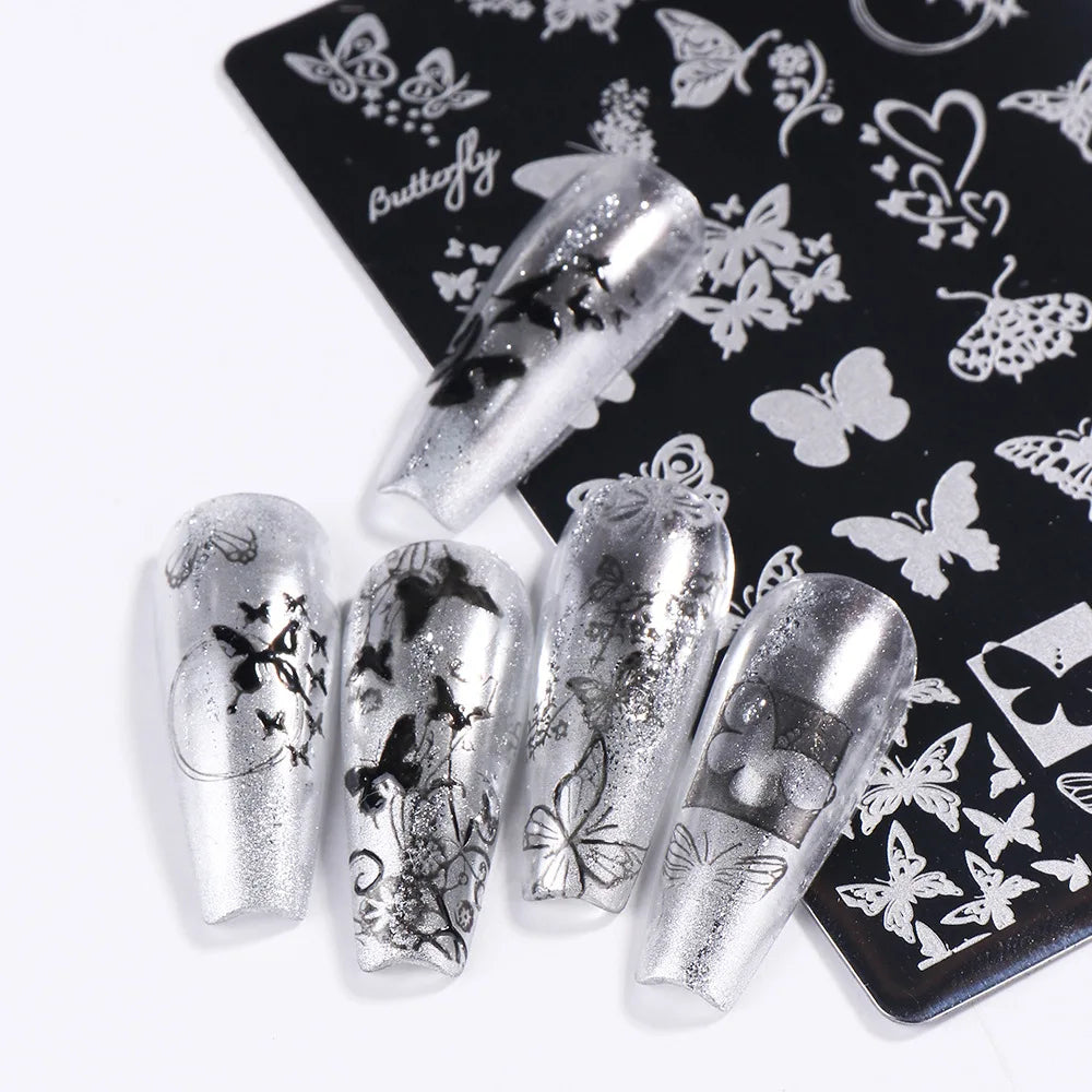 3 Styles Flower Leaves Nail Art Stamping Kit