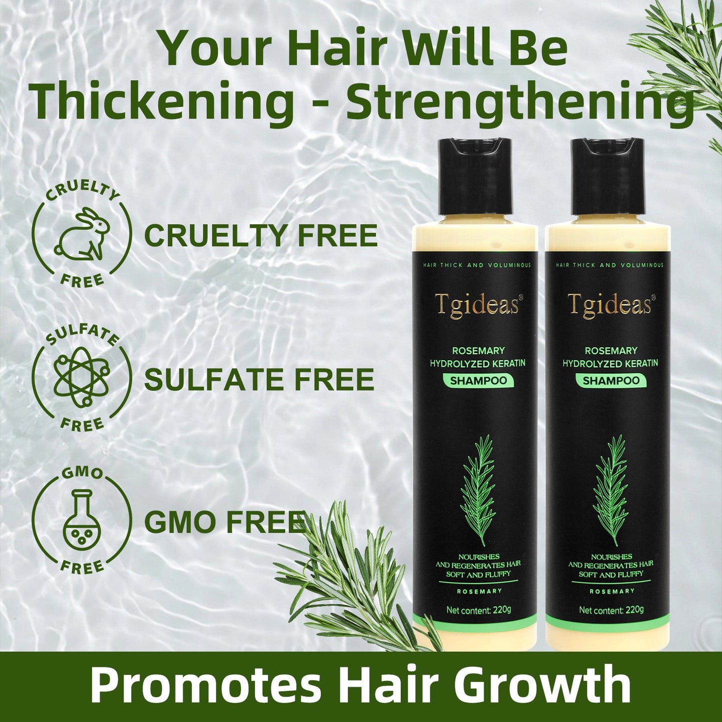 Tgideas® Rosemary Shampoo | Hair Growth & Anti-Dandruff Scalp Treatment