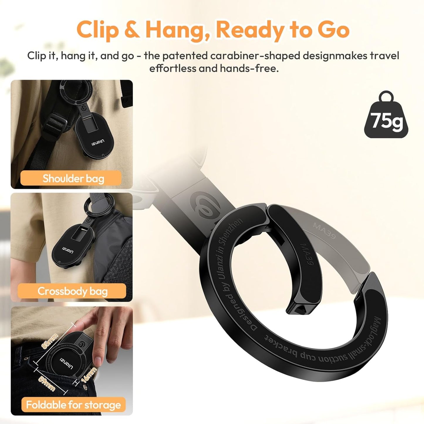 3-in-1 Suction Magnetic Phone Holder, 360° Rotatable