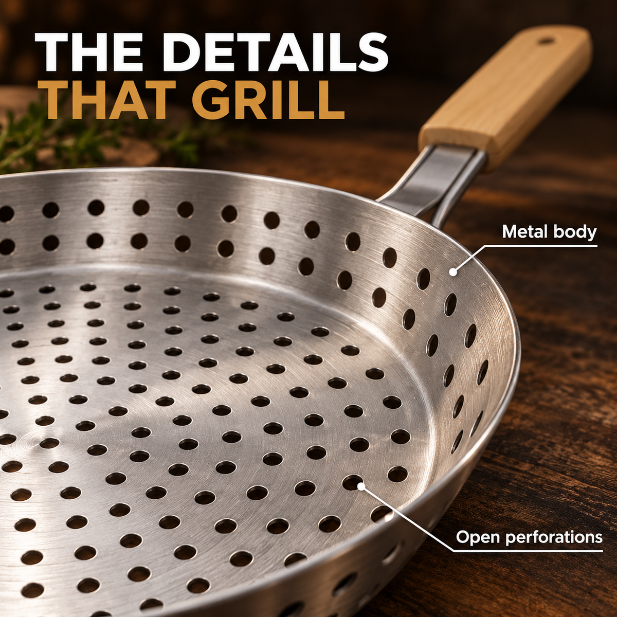 perforated grilling pan