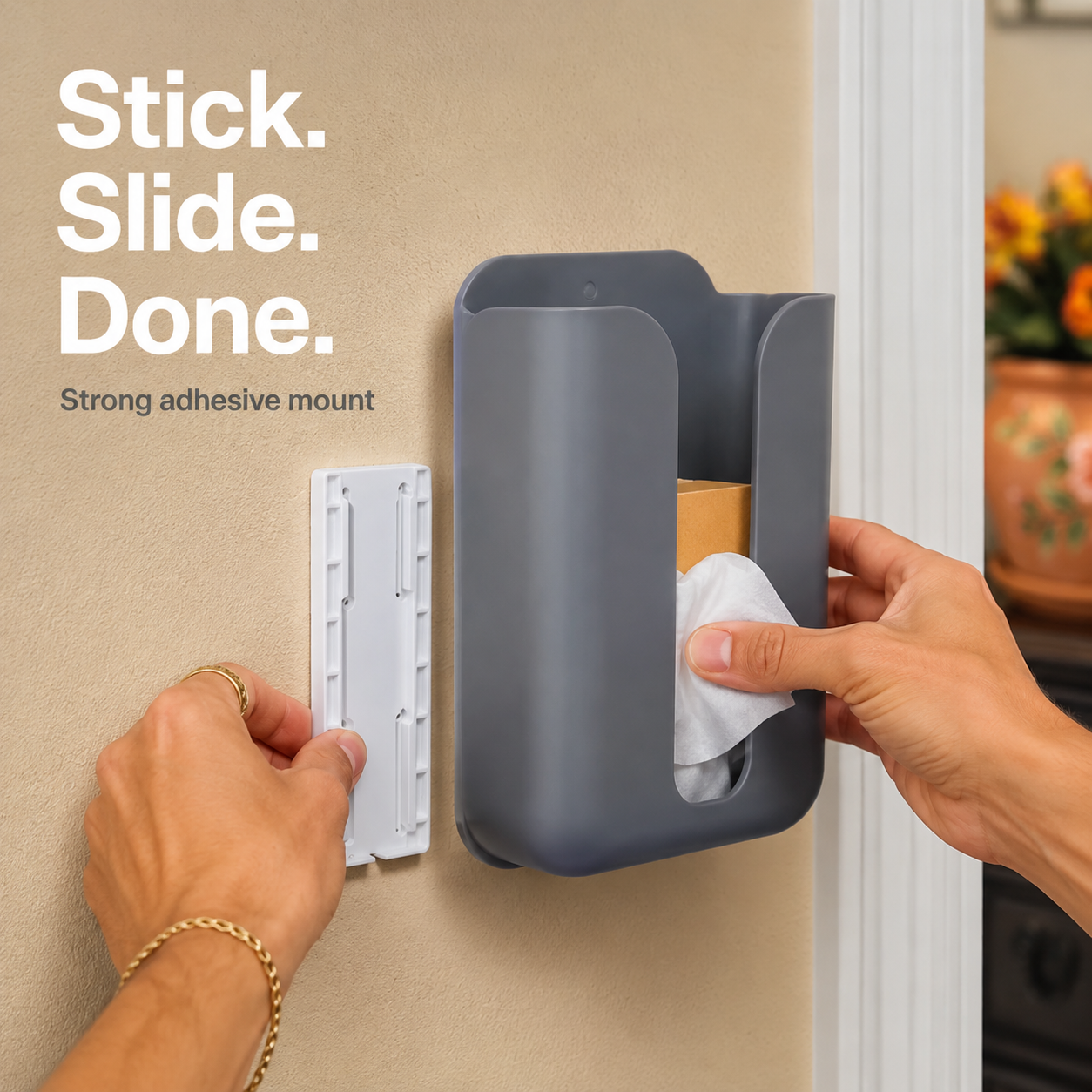 Self Adhesive Punch-Free Power Strip Holder