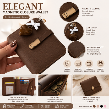 Elegant Magnetic Closure Wallet