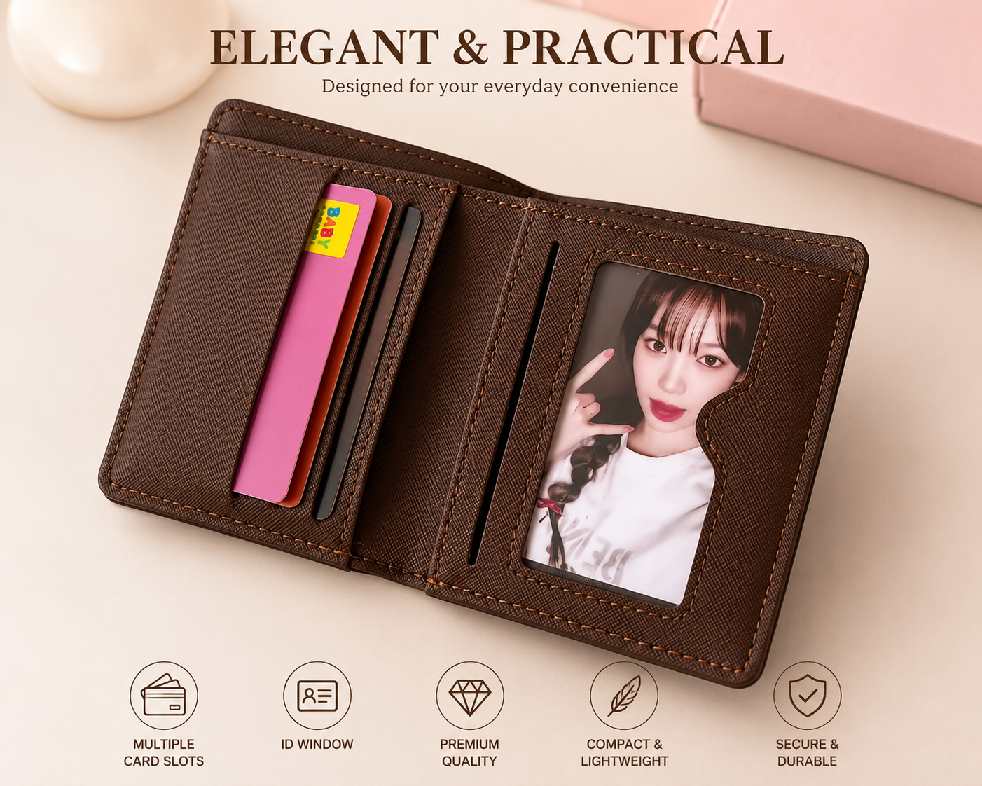 Elegant Magnetic Closure Wallet