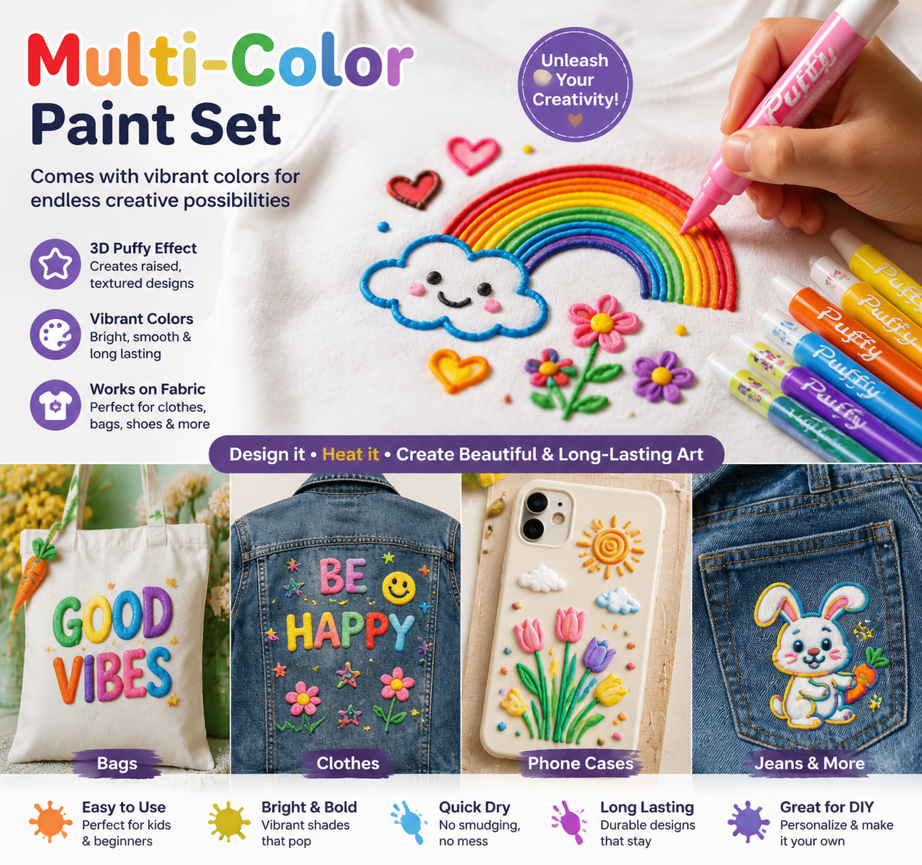 Puffy Velvet Paint Markers – Fabric Art & DIY Craft