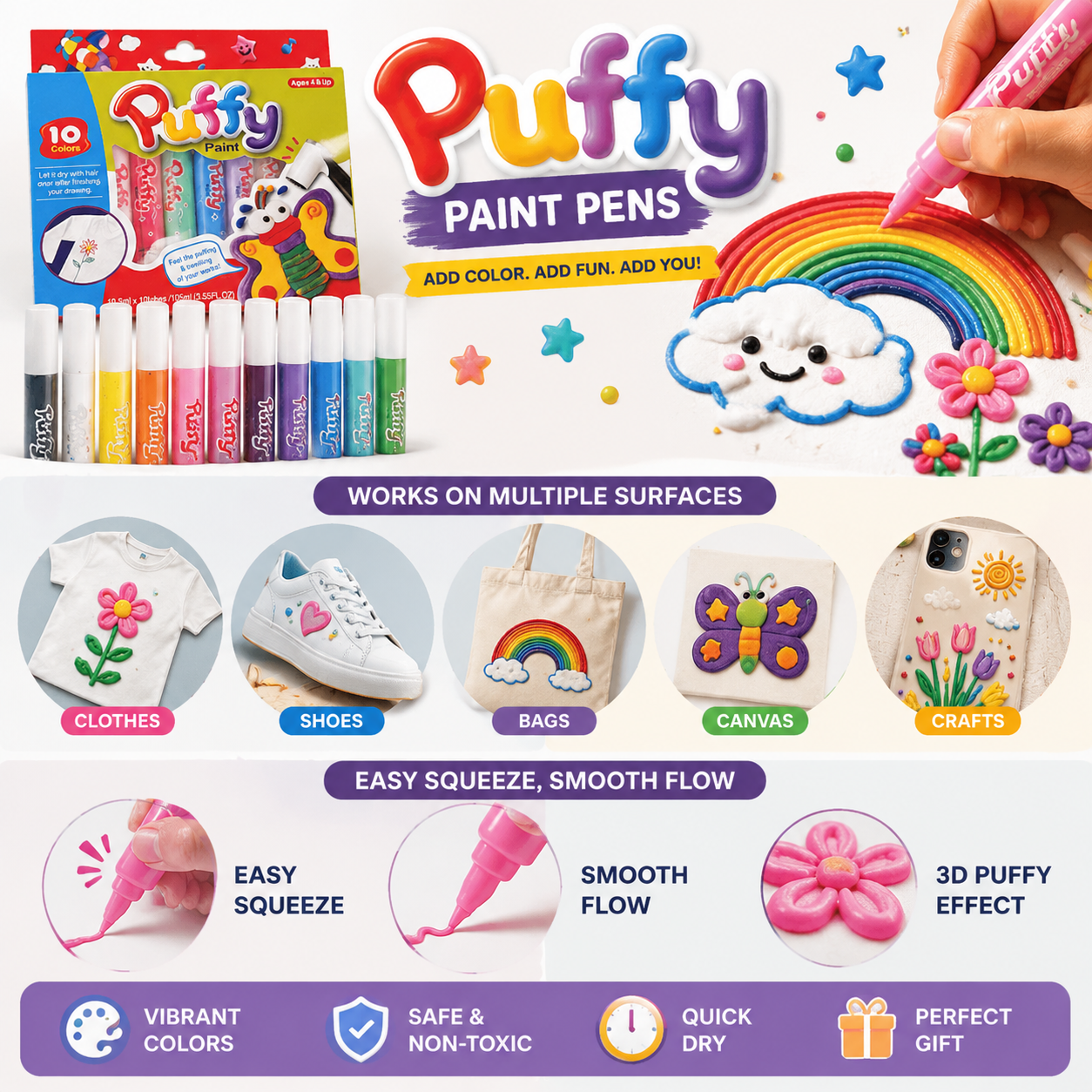 Puffy Velvet Paint Markers – Fabric Art & DIY Craft