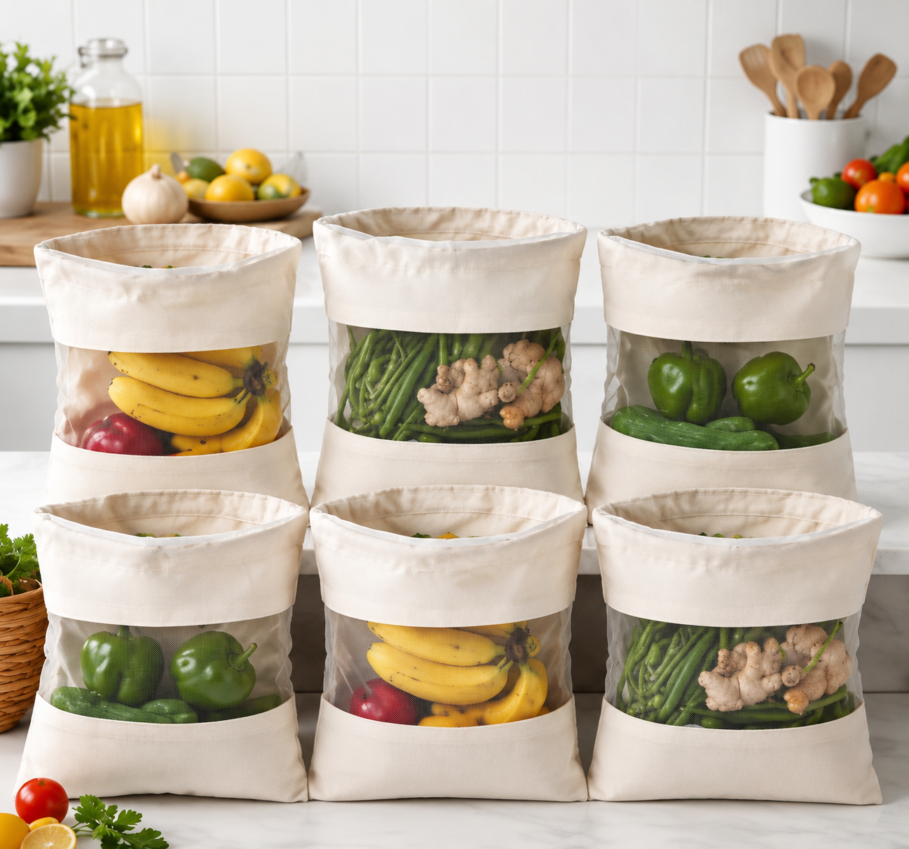 Reusable Vegetable  Mesh Bags