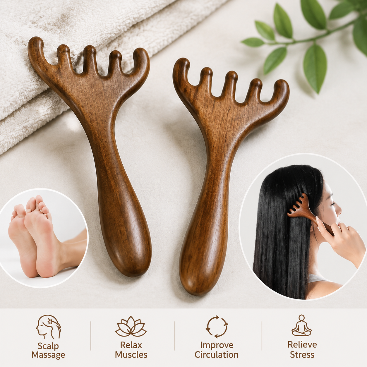 Wooden Scalp Massager