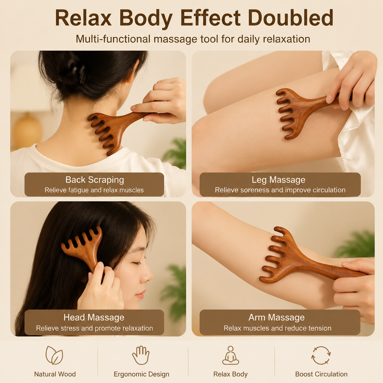 Wooden Scalp Massager
