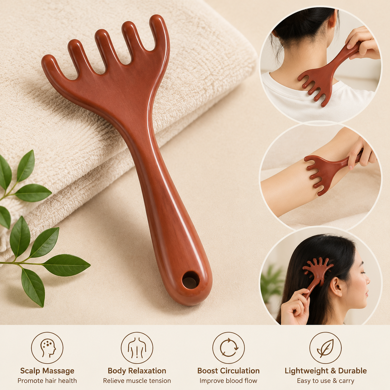 Wooden Scalp Massager