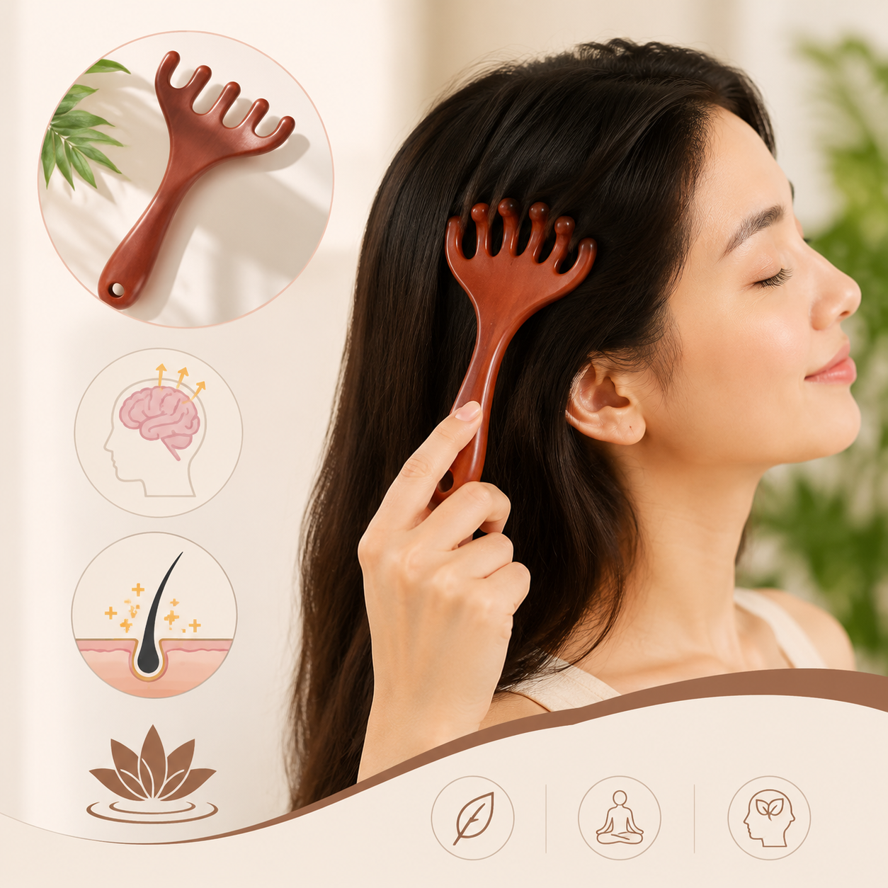 Wooden Scalp Massager