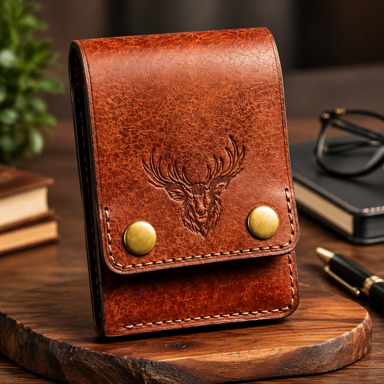 Vintage Double Snap Leather Wallet