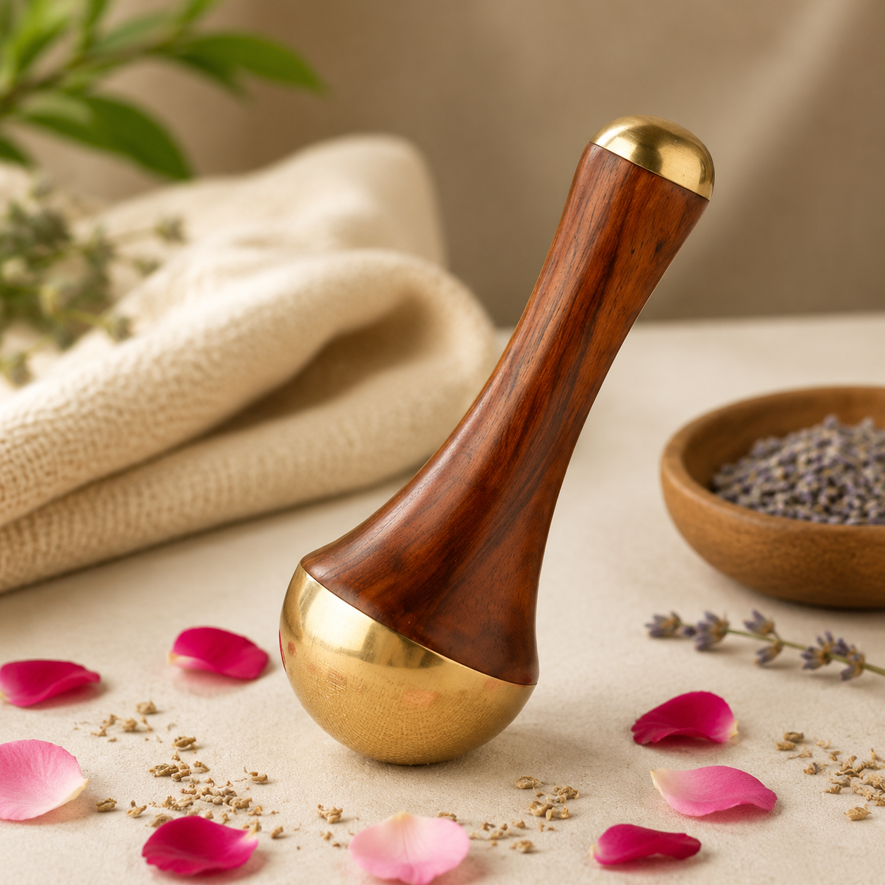 Double-Sided Kansa Wand Facial & Foot Massage Tool
