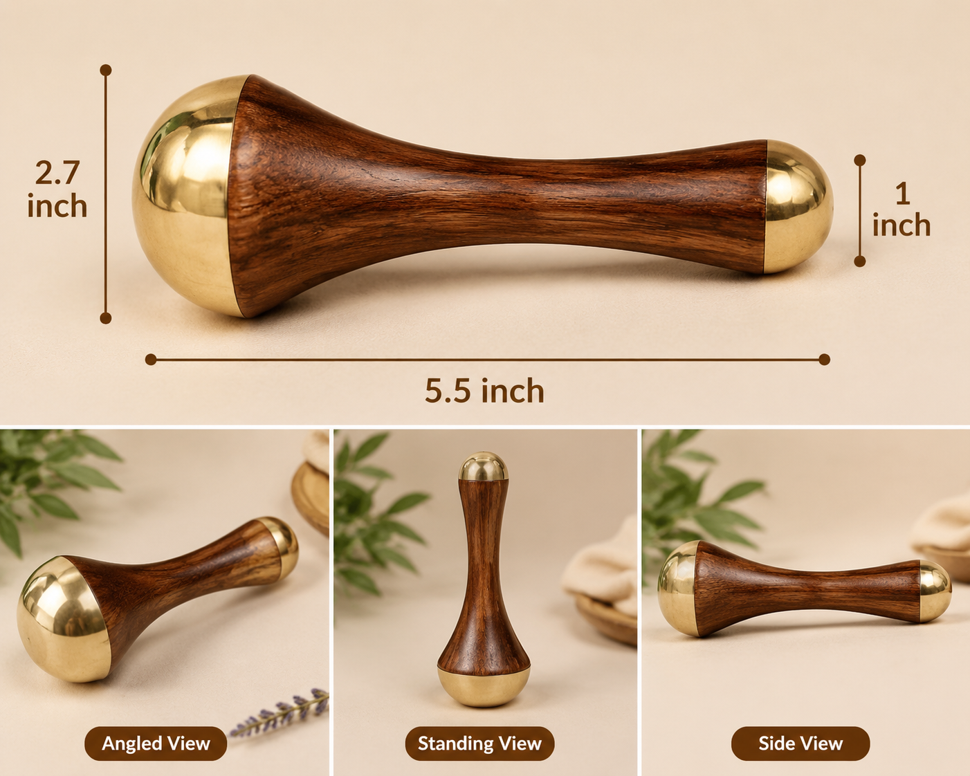 Double-Sided Kansa Wand Facial & Foot Massage Tool
