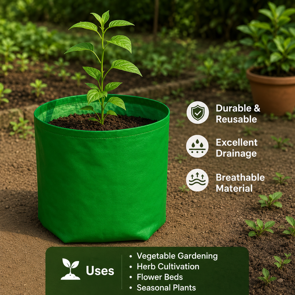 Premium Fabric Grow Bags – Durable Plant Pots