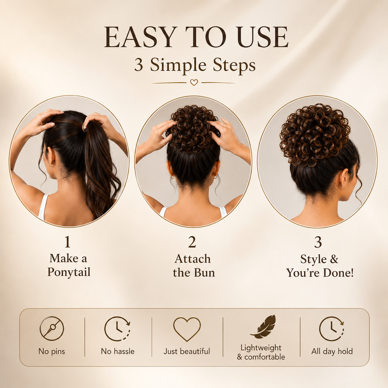 Instant Volume Curly Hair Bun