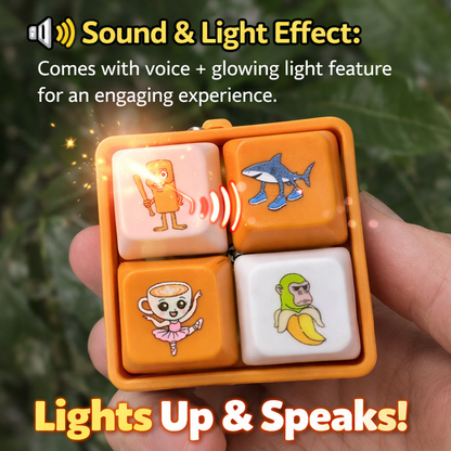 Talking Button Toy – Sound & Light Interactive Keychain