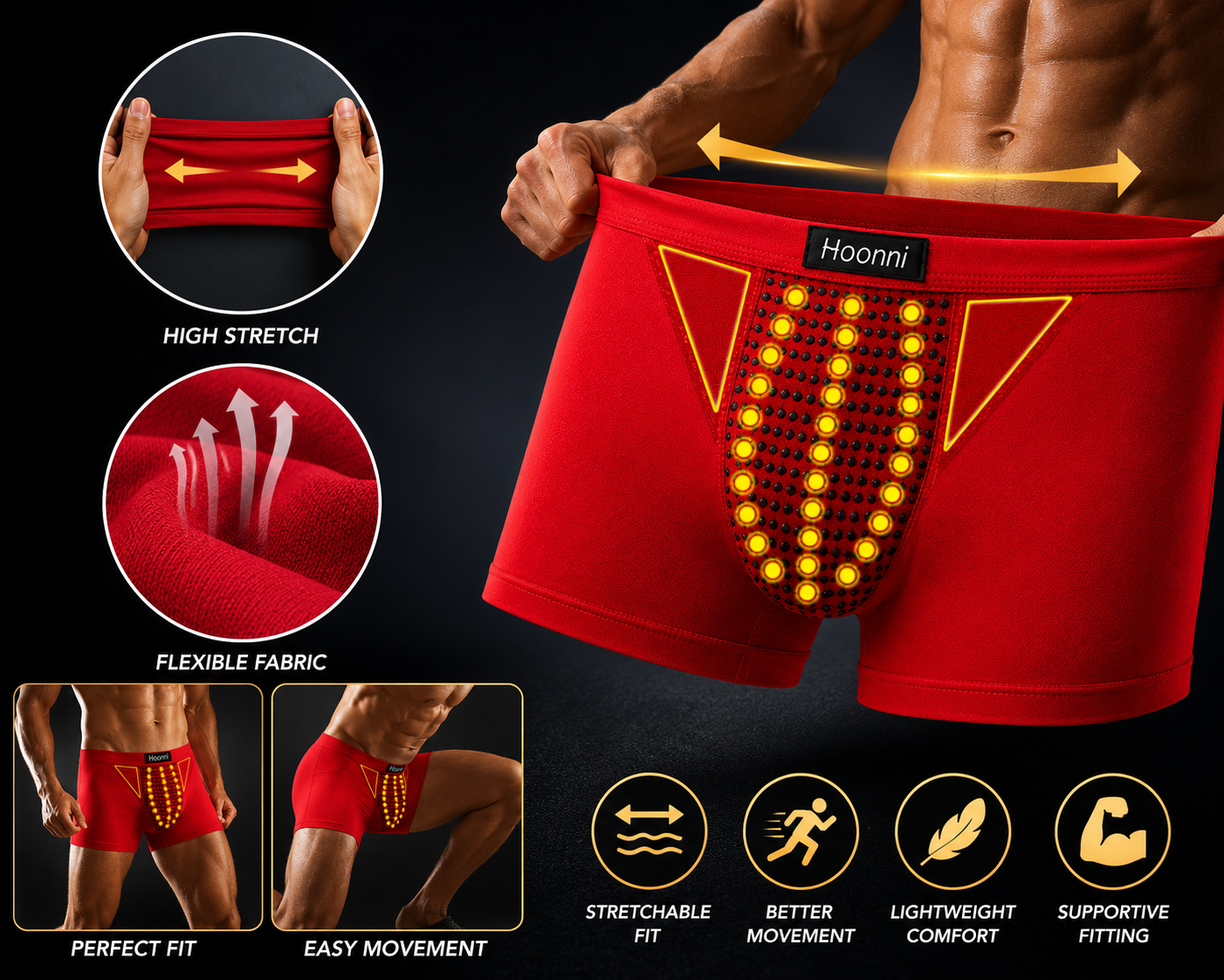 Breathable Magnetic Therapy Boxer Shorts for Men