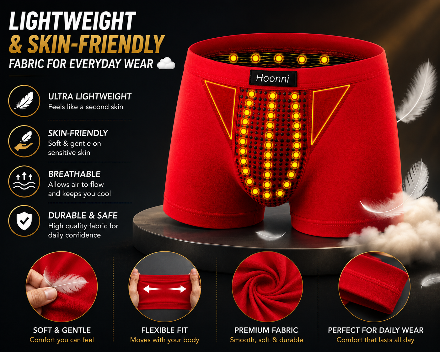 Breathable Magnetic Therapy Boxer Shorts for Men