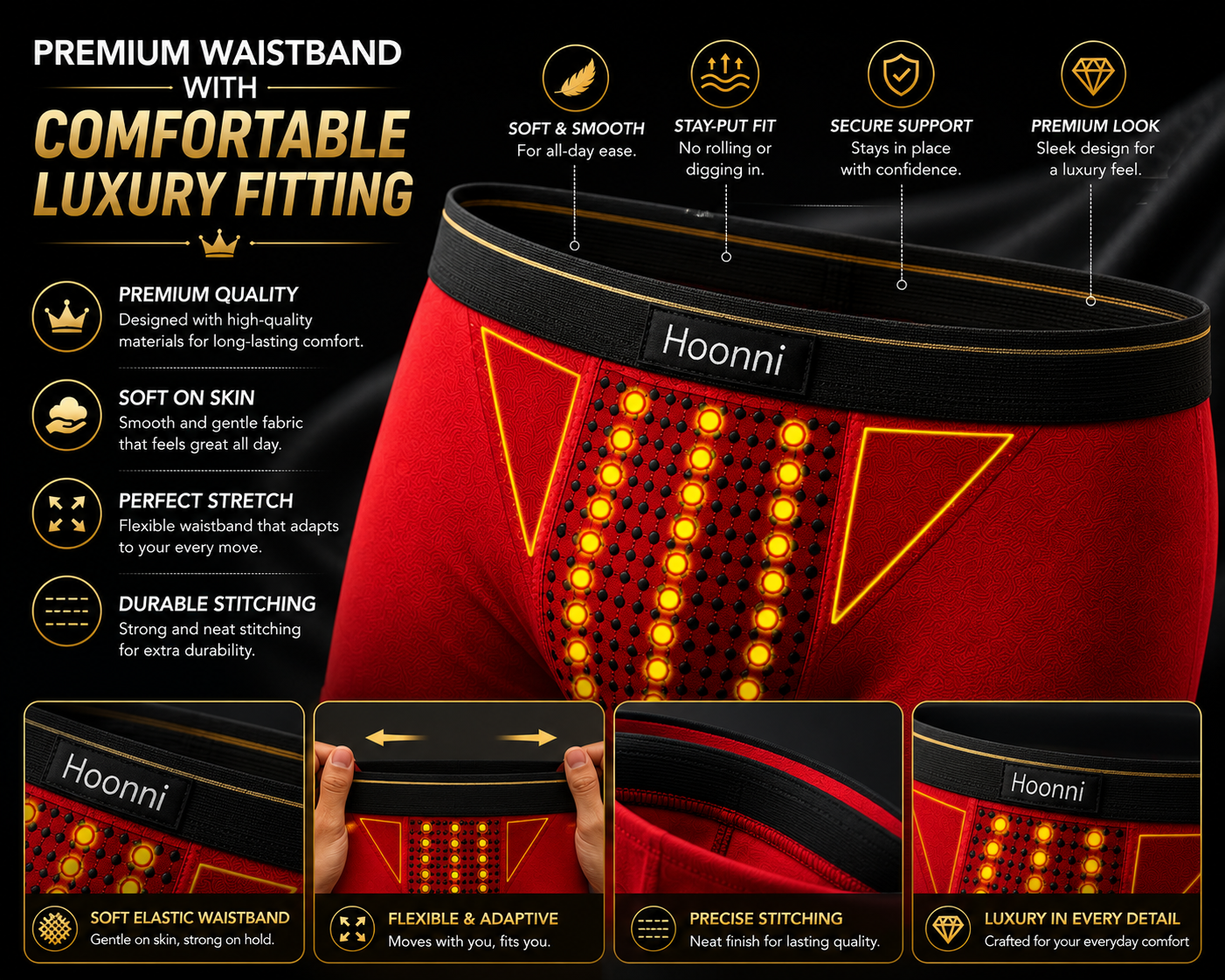 Breathable Magnetic Therapy Boxer Shorts for Men