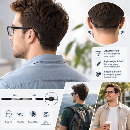 Adjustable Anti-Slip Glasses Strap – Secure Fit Comfort