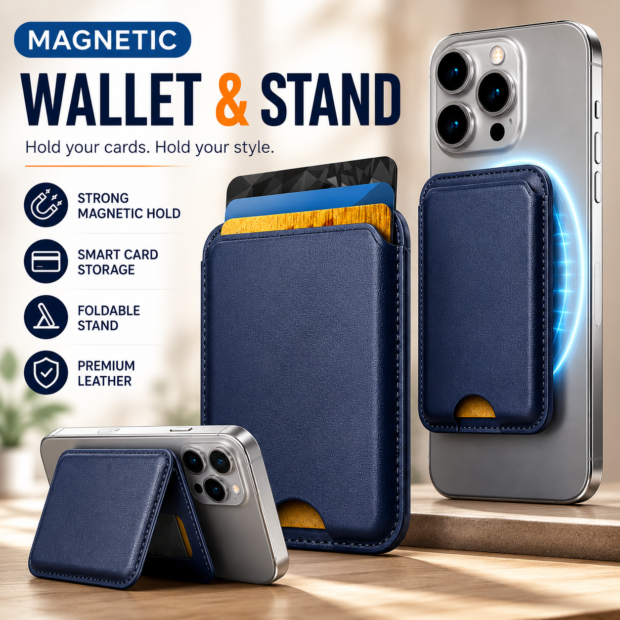 Magsafe 3 in 1 Kick stand Wallet