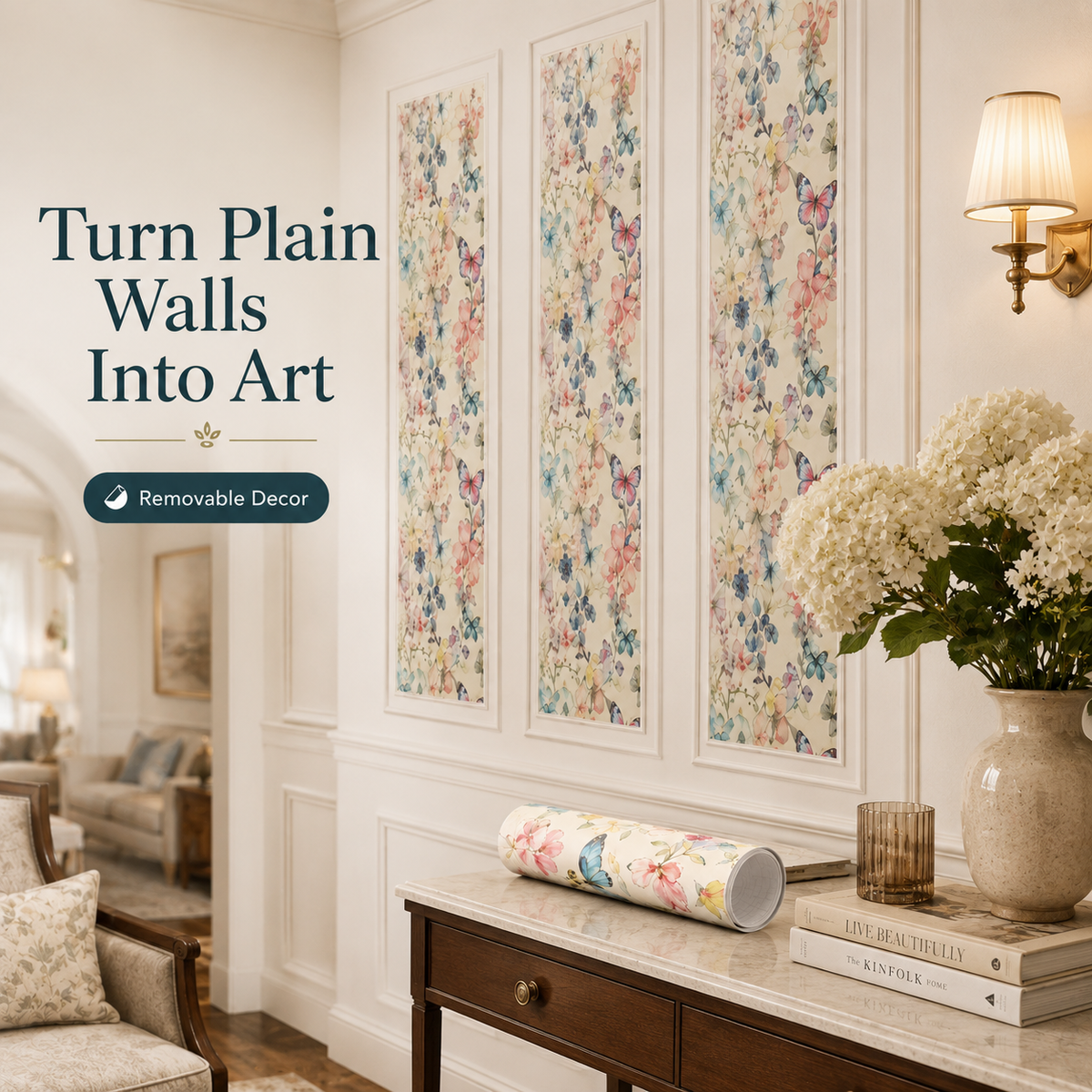 Self-Adhesive Floral Wallpaper