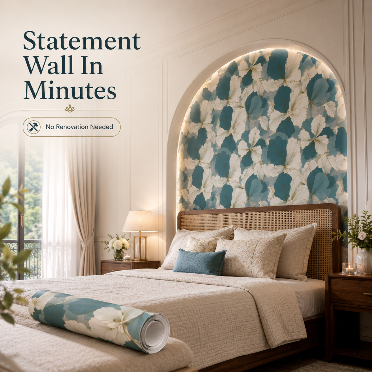 Self-Adhesive Floral Wallpaper