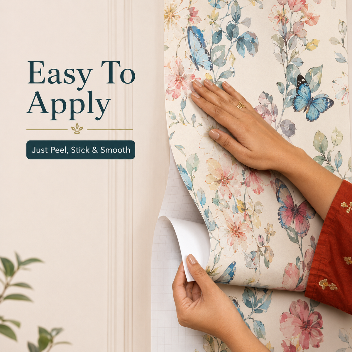 Self-Adhesive Floral Wallpaper