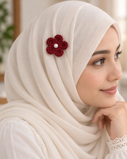 Crochet Flower Hijab Pin