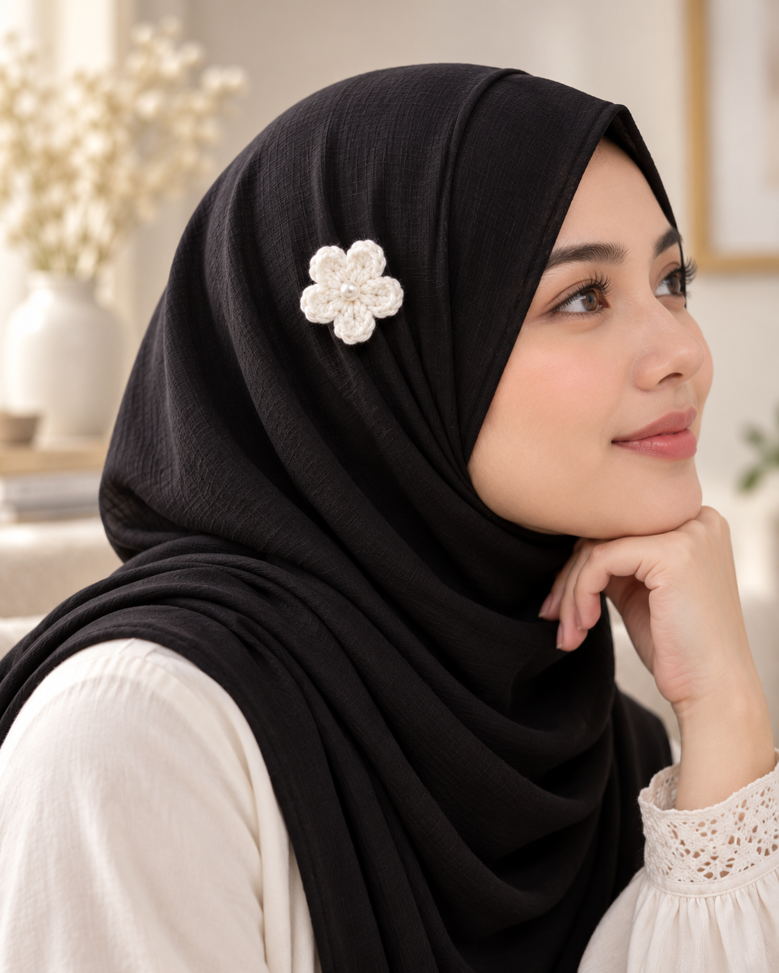 Crochet Flower Hijab Pin