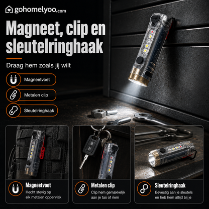 ⚡ Multifunctionele Mini Zaklamp｜Voor Sleutels, Auto, Kamperen en Noodsituaties