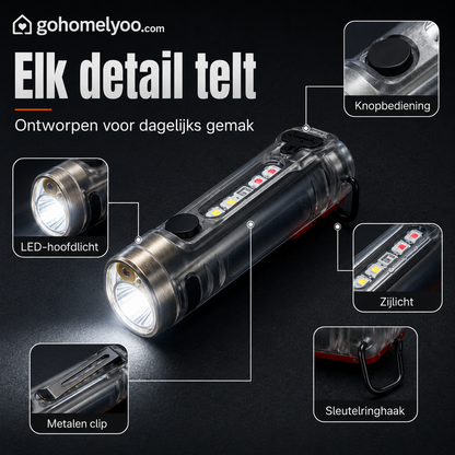 ⚡ Multifunctionele Mini Zaklamp｜Voor Sleutels, Auto, Kamperen en Noodsituaties
