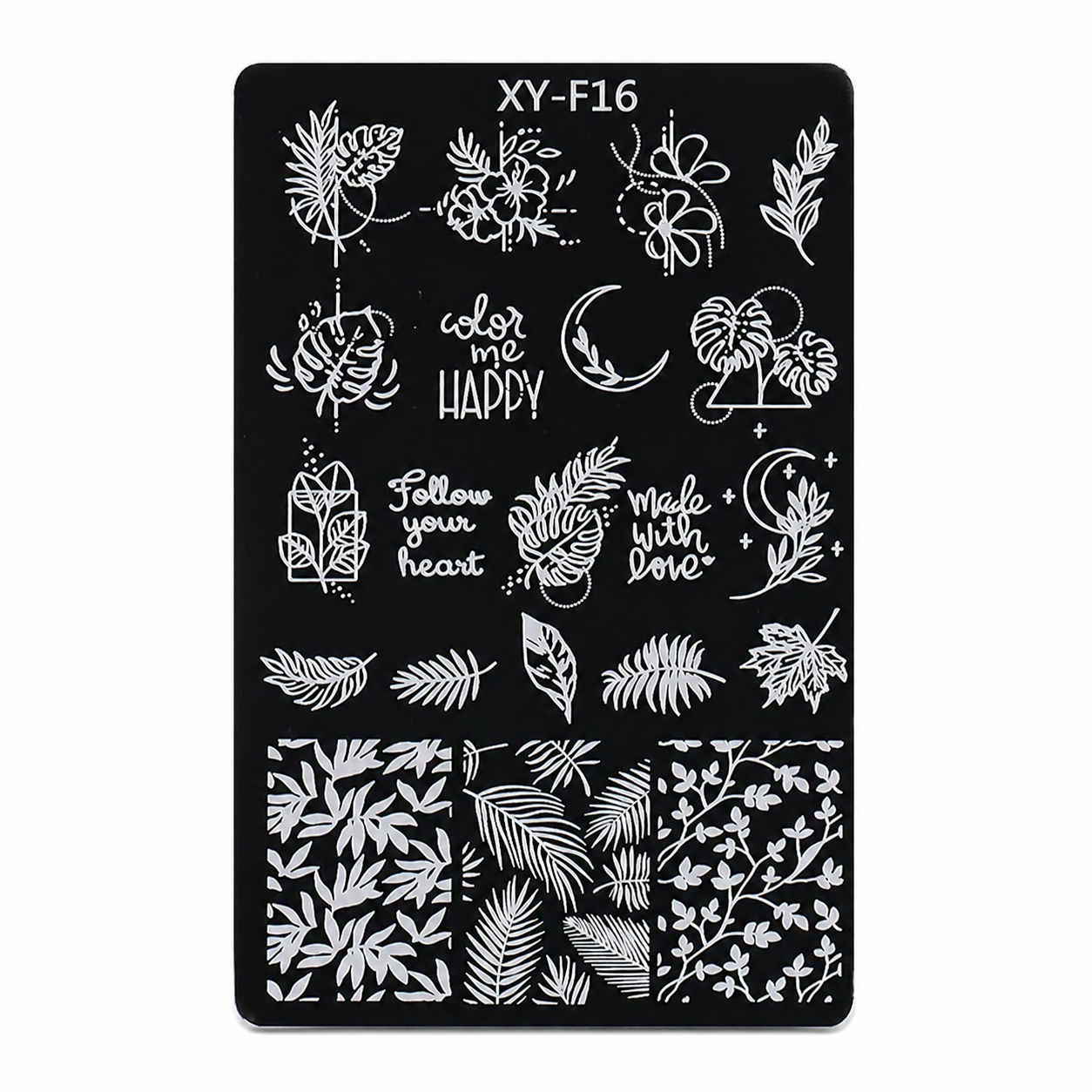 3 Styles Flower Leaves Nail Art Stamping Kit
