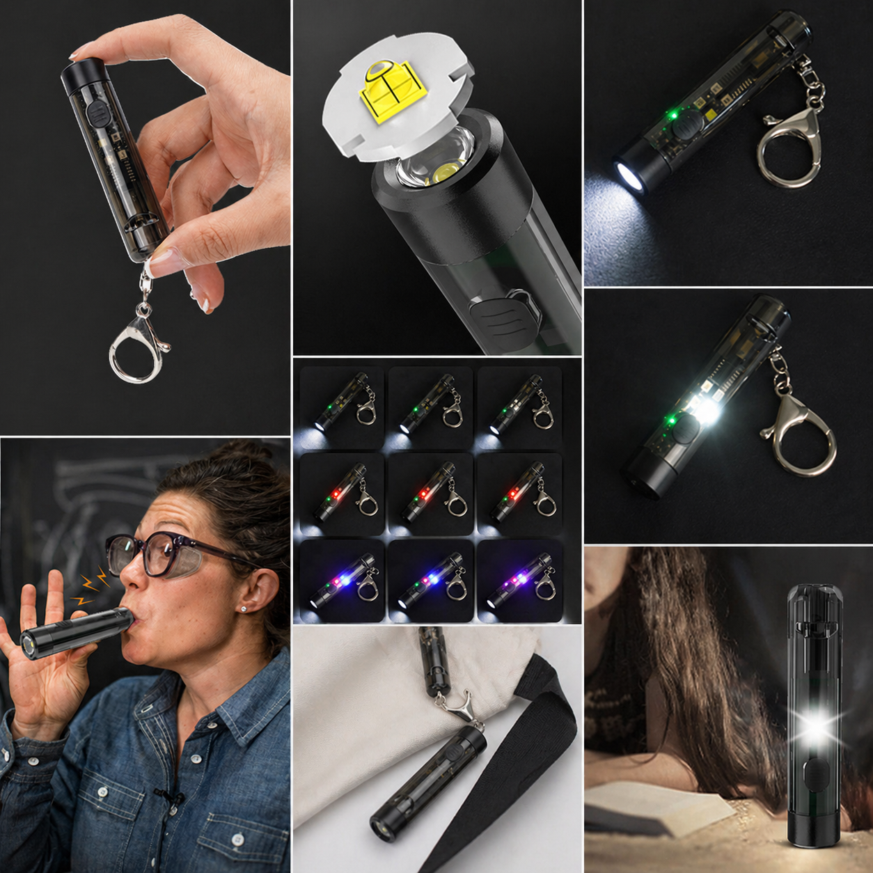 6 in 1 Mini Flashlight Keychain – Compact LED Light