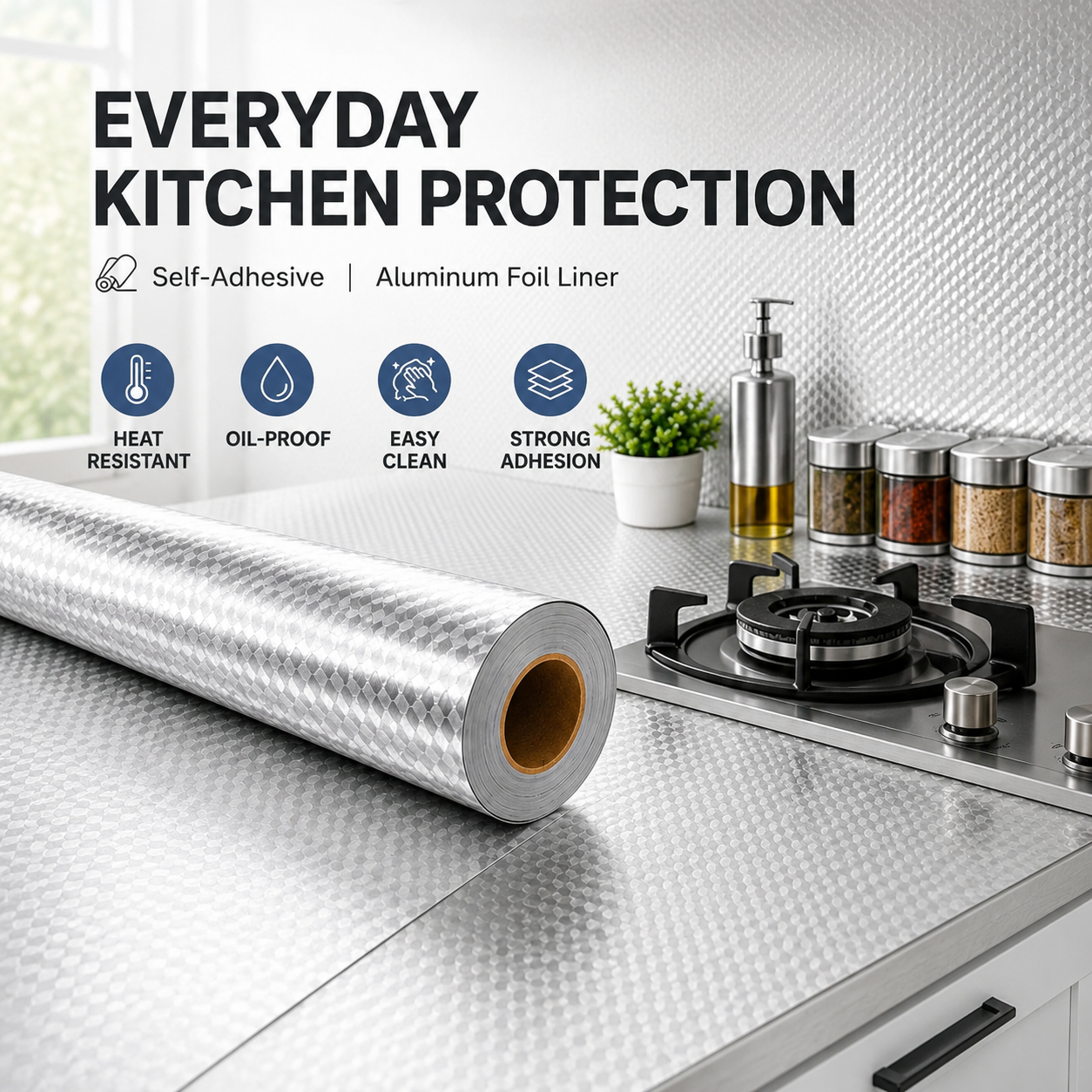 This Self-Adhesive Aluminum Foil Kitchen Liner