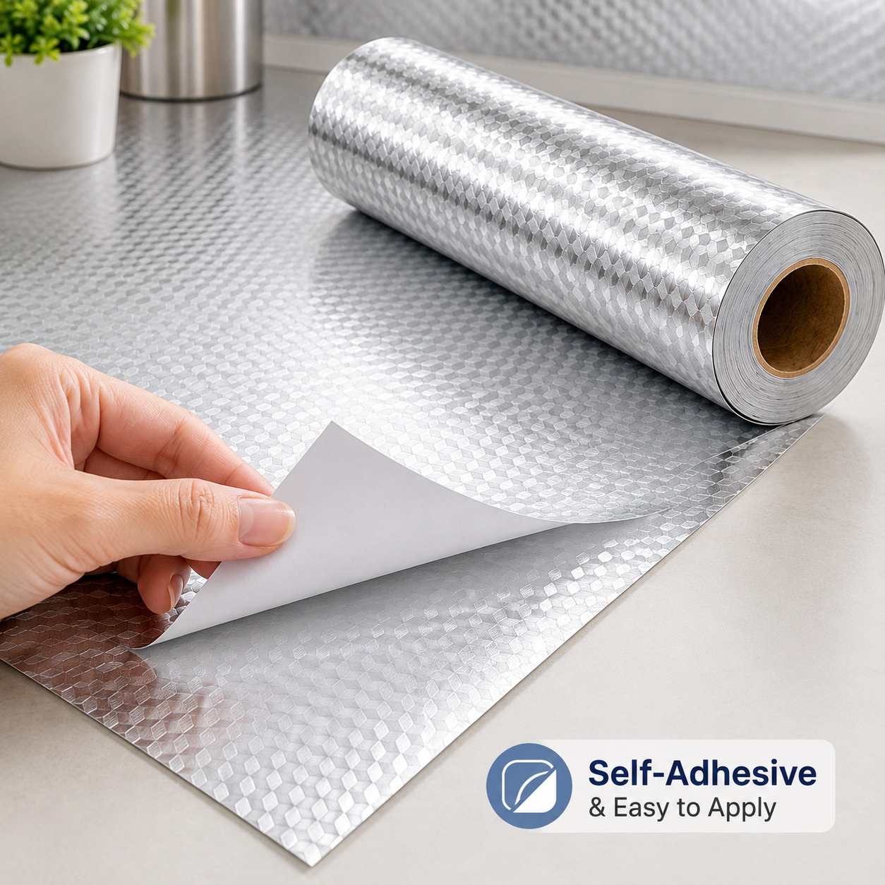 This Self-Adhesive Aluminum Foil Kitchen Liner